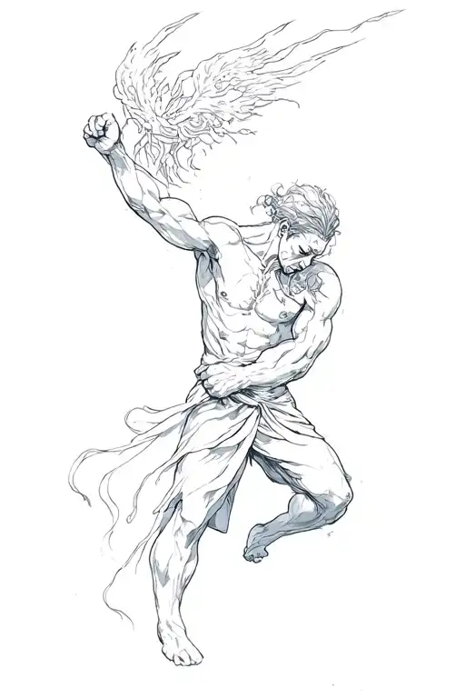 Fight with perfection, elegant, mind, rebirth tattoo design idea