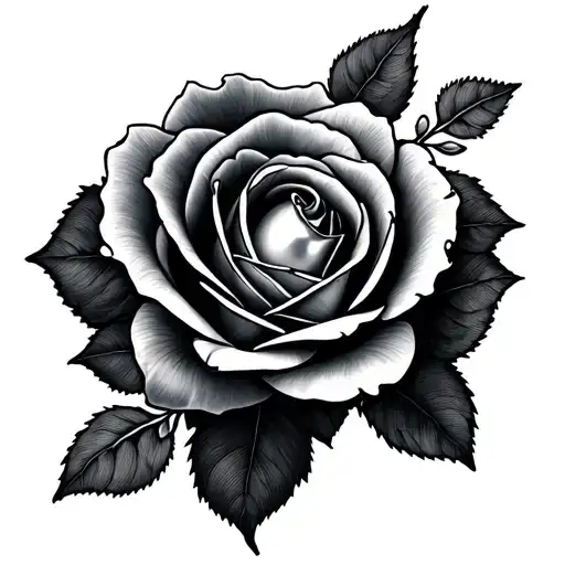 pearl rose lace tattoo design idea