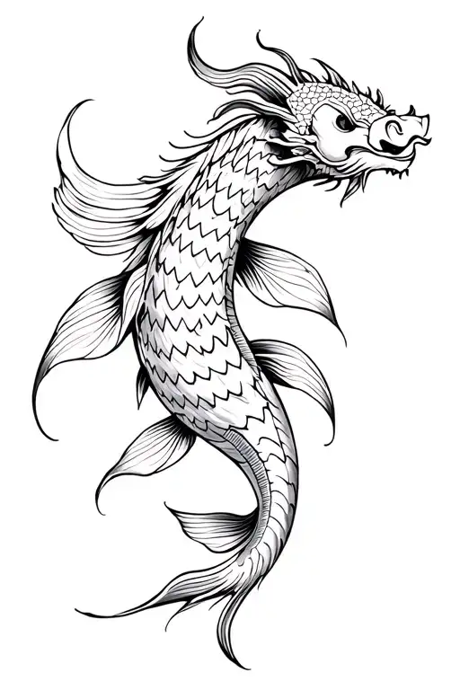koi fish dragon tattoo design idea
