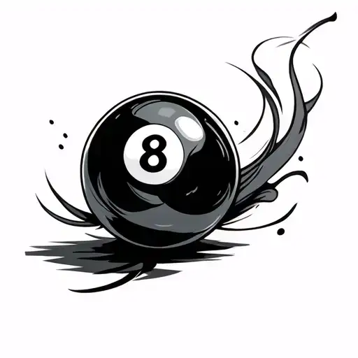 8 Ball tattoo design idea
