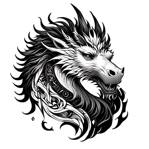 kirin beast wrist tattoo design idea