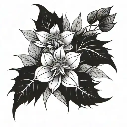 weed garter  tattoo design idea