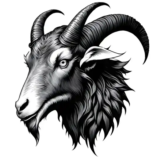 demon goat head tattoo design idea