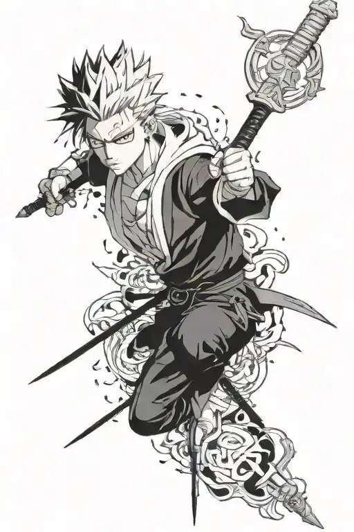 Heavenly Spear jujutsu kaisen related symbols tattoo design idea
