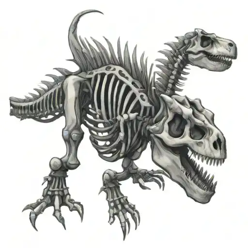 dinosaur skeleton tattoo design idea