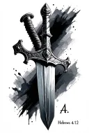 biblical sword hebrews 4:12 tattoo design idea