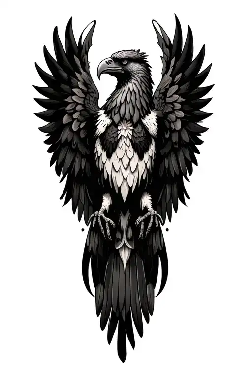 Black eagle wings tattoo design idea