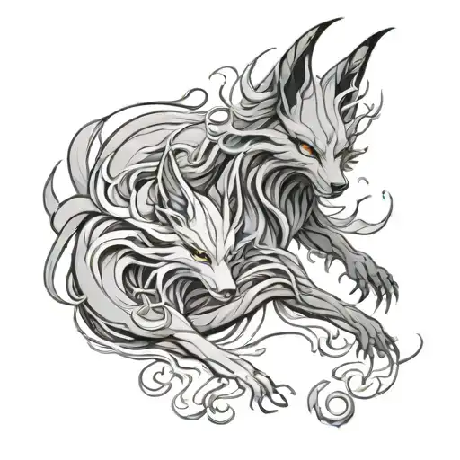 Kurama and Shiki Fujin tattoo design idea