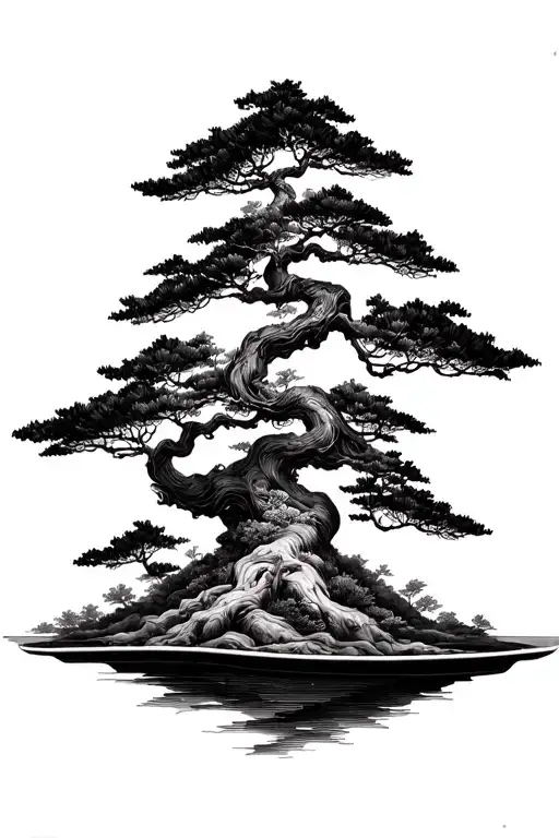 Bonsai tree tattoo design idea