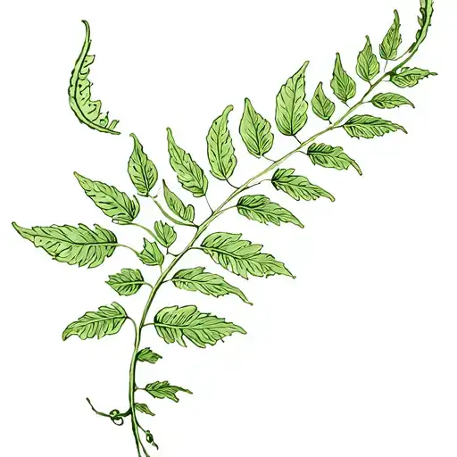 Fiddlehead fern vine tattoo in the shape of your hip for your hip tattoo design idea