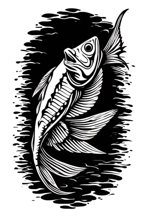 bonefish side view tattoo design idea