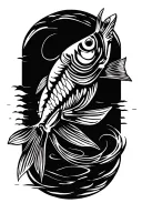 bonefish side view tattoo design idea