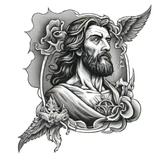 I was drowning in the past and then saved by Jesus tattoo design idea