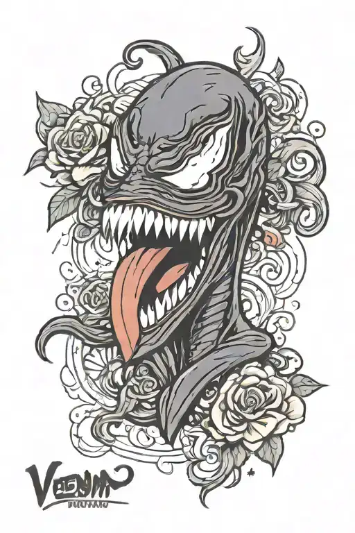 venom and peaky blinders tattoo design idea
