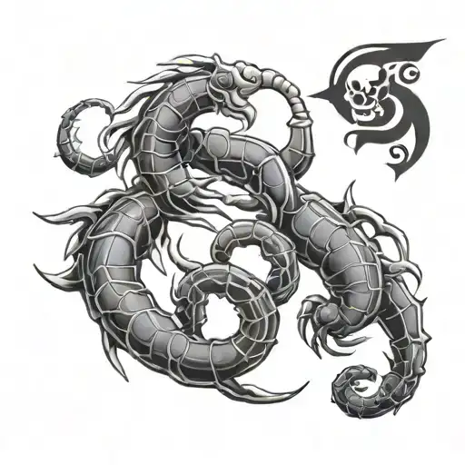 Cancer And Scorpio zodiac symbol tattoo design idea