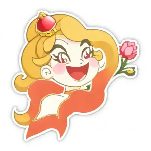princess peach as a sticker in a embroidery patterns tattoo design idea