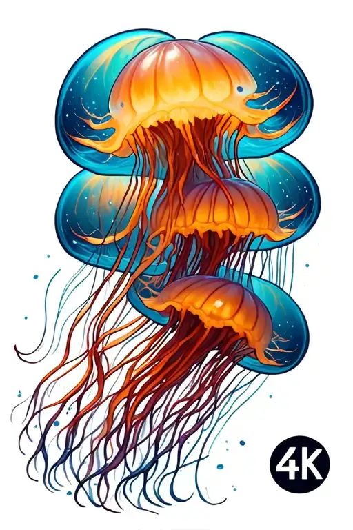 moon jellyfish gracefully swimming tattoo design idea