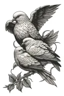dove and raven eating each others tails like an infinity symbol tattoo design idea