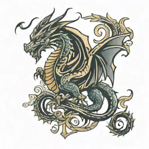 NORDIC DRAGON tattoo design idea