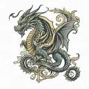 NORDIC DRAGON tattoo design idea