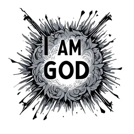 i am god symbol tattoo design idea