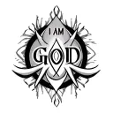 i am god symbol tattoo design idea