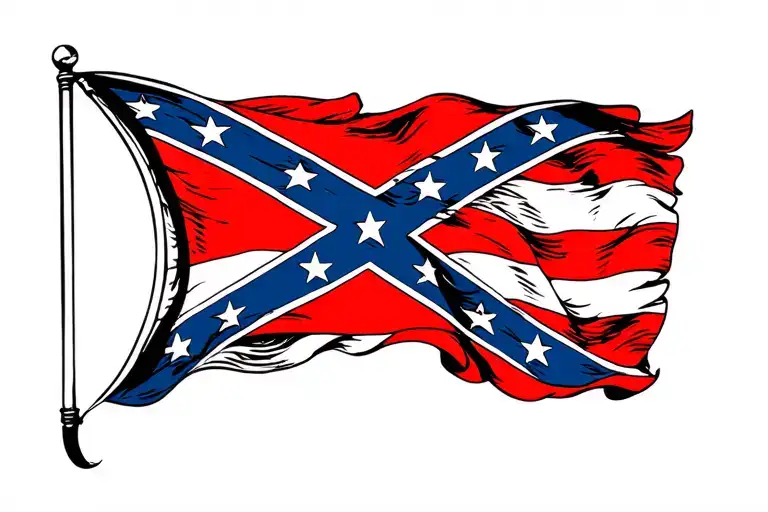 confederate flag flying tattoo design idea