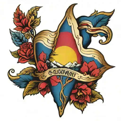 Colorado flag beer tattoo design idea