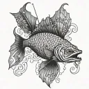 "Create an artwork inspired by the term 'fisher of illusions' from the song by O Rappa. In this artwork, it is necessary tattoo design idea