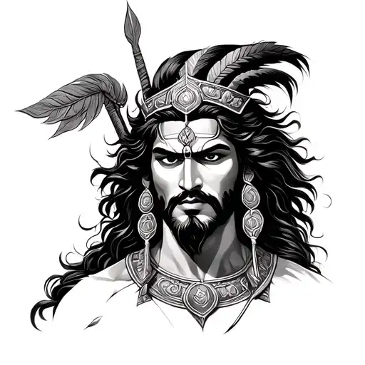 Warrior Arjun from mahabharat warrior karna forearm tattoo design idea