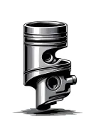2d car piston transitioning to 3d tattoo design idea