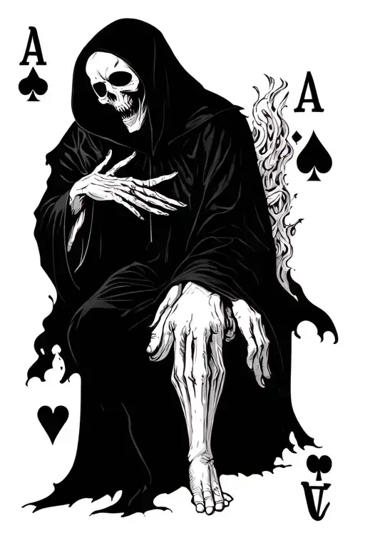 Grim Reaper Playing Cards An Ace tattoo design idea