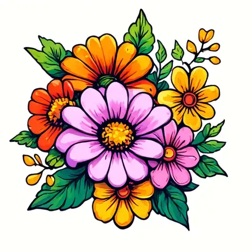 Minecraft flowers tattoo design idea