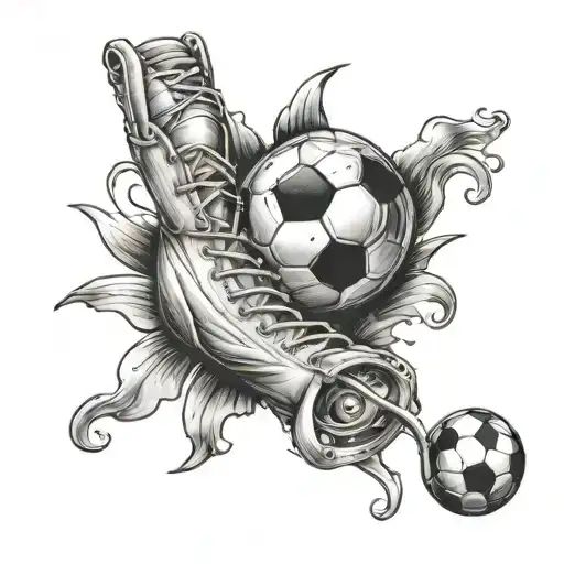 pickle whistling music notes ju ggling a soccer ball tattoo design idea