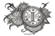 January 14 roman numerals tattoo design idea