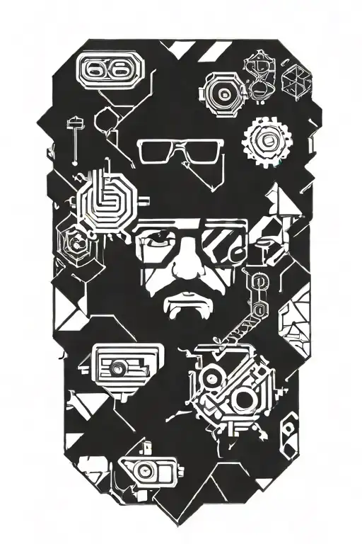 nerd icons inside tattoo design idea