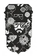nerd icons inside tattoo design idea