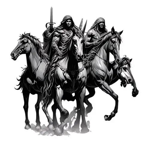 4 Horsemen Of The Apocalypse tattoo design idea