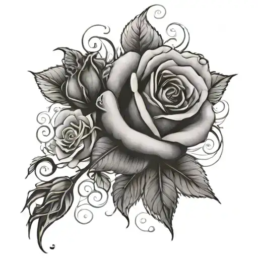 Roses and Matthew 19:26 tattoo design idea