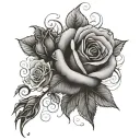 Roses and Matthew 19:26 tattoo design idea