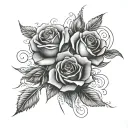 Roses and Matthew 19:26 tattoo design idea