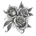 Roses and Matthew 19:26 tattoo design idea