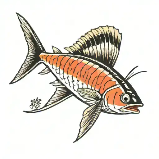 tuna fish nigiri tattoo design idea