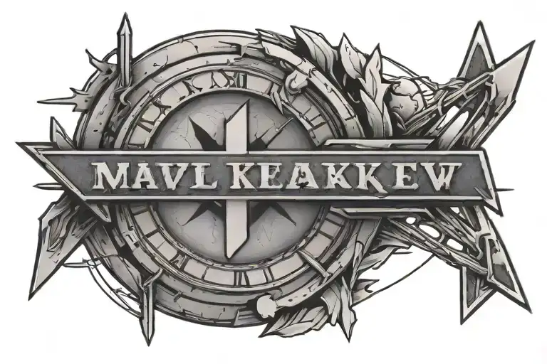 06 25 in Roman numerals inside a straight arrow by the marvel character Hawkeye  tattoo design idea