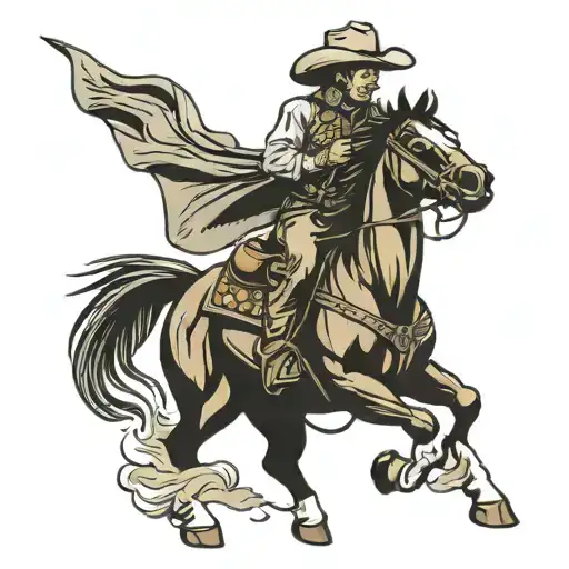 cowboy riding a horse tattoo design idea