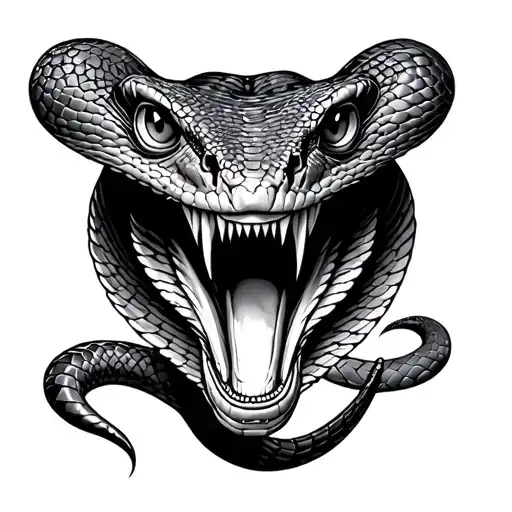 open-hooded cobra ready to attack tattoo design idea