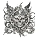 dark gothic tribal tattoo design idea