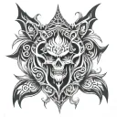 dark gothic tribal tattoo design idea