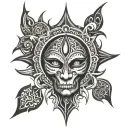 dark gothic tribal tattoo design idea