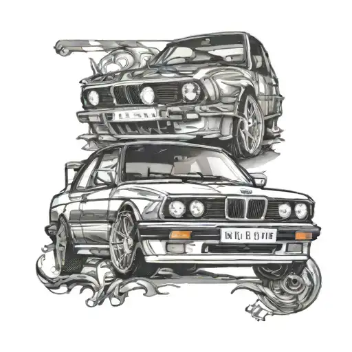 bmw e30 tattoo design idea